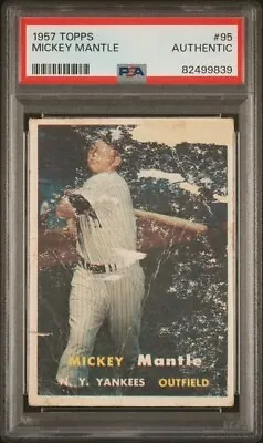 1957 Topps #95 Mickey Mantle PSA A New York Yankees HOF Old Baseball Card • $238.88