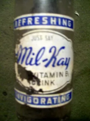 Mil-kay With Vit. B Drink Soda Bottle Vintage Product New Haven Mo Hebbler & Son • $2.99