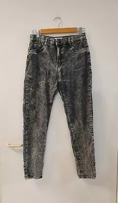$7 • Buy PULL AND BEAR Acid Wash Denim Jeans Stretchy Jeggings EU 40 AU 10 S M