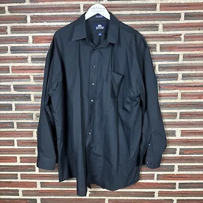 Stafford Wrinkle Free Button Down Shirt Black Long Sleeve Solid Business Casual • $12.99