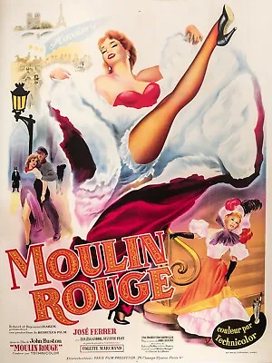 Original Poster - Moulin Rouge - Toulouse Lautrec - La Goulue Jane Avril - 1952 • $2900
