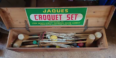 Quality Vintage Wooden Cavendish Croquet Set By Jaques London - Pine Box • £145