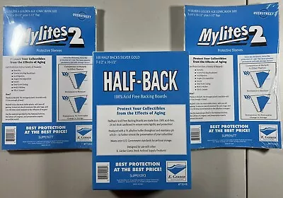 $68.95 • Buy E. Gerber Mylites2 & Half-Back Silver/Golden Age (100pcs) Set 775M2/750HB