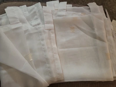 £6.50 • Buy WHITE SQUARE TAB TOP VOILE CURTAIN PANEL NET 54 X 95  PAIR 