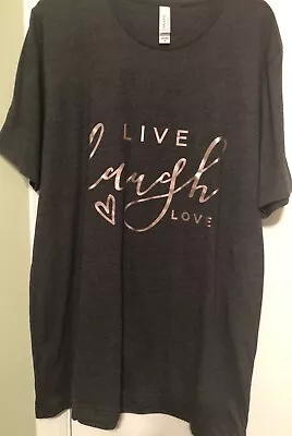 £11.49 • Buy  Live Laugh Love” Bella + Canvas Dk Heather Gray M NWOT