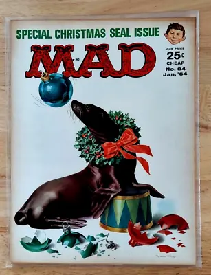MAD Magazine January 1964 No 84 Nice Condition Christmas Seal Cover Issue • $12.71