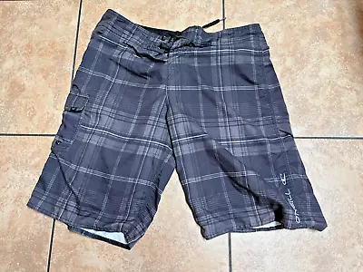 Men's O'Neill Board Shorts Size 34 Black Gray • $10.99