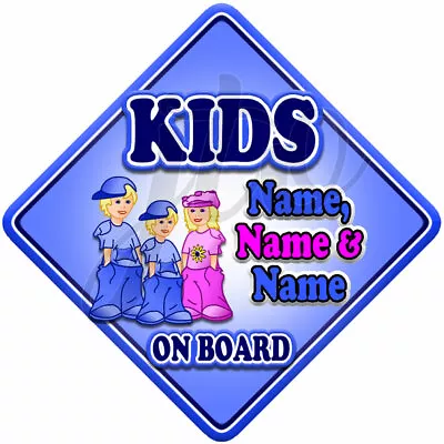 NEW  MIXED KIDS For Girls & Boys  Personalised Baby On Board Car Window Sign • £4.99