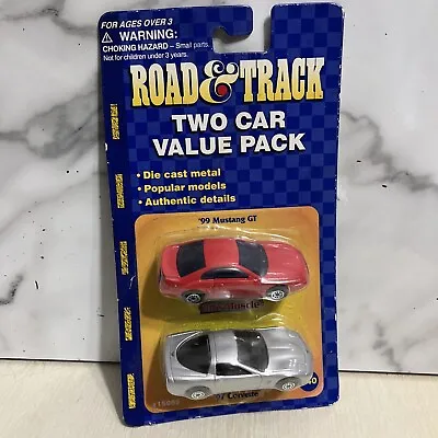 MAISTO  Road & Track 2 Car Value Pack '99 Mustang GT & '97 Corvette! Diecast • $4.95