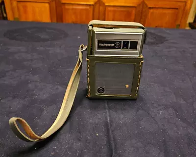 Vintage Westinghouse Pocket Transistor Radio Case & Original Battery ~ WORKS! • $9