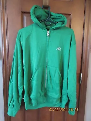 Vintage NOS 1980s PIONEER SEED THERMAL HOODED SWEATSHIRT Zip Up Farm Hoodie L • $42.49