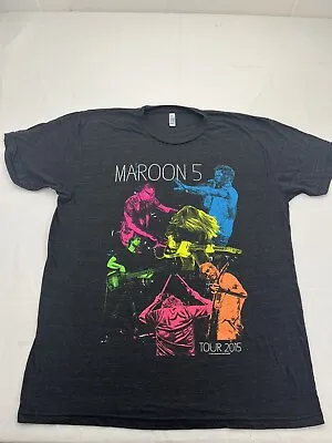 Maroon 5 Dark Gray 2015 Concert Tour T Shirt Size Extra Large XL Short Sleeve • $9.99