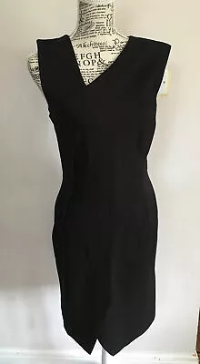 French Connection Ladies Black Shift Dress Size 12 Asymmetrical V-neck • £29.99