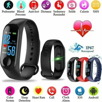 $8.79 • Buy M4 Smart Band Watch Heart Rate Blood Pressure Fitness Tracker Health Monitor