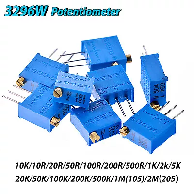 3296W 3/8  Multiturn Variable Resistors Potentiometer Preset Trimmer Pot 17 Size • £121.02