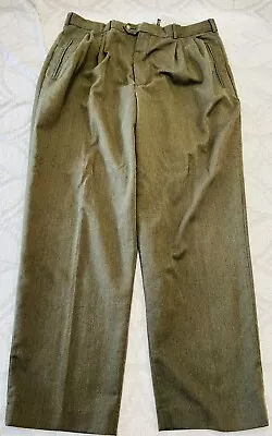 Vtg Hunting Horn J. Riggins Men Sz 38x31 Dress Pants Slacks Trousers Olive Green • $22.49