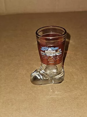 MOD DEP Glass Boot Toothpick Holder Bar Shot Italy Vase Ruby Flashed Roma  • $15