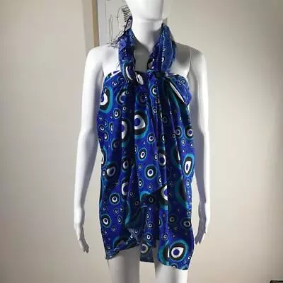 Oversized Peacock Feather Shawl / Scarf / Stole / Wrap / Skirt / Coverup • $22.83