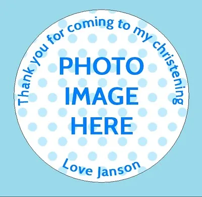 £2.65 • Buy 24 Personalised Christening Birthday Party Bag Picture Photo Stickers Labels