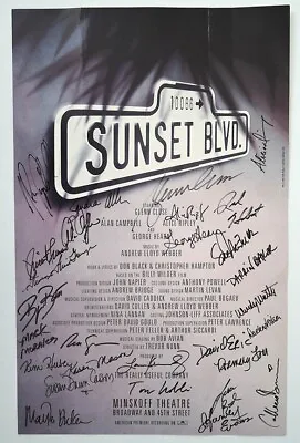 $449 • Buy Rare, 1994 Sunset Blvd Original Broadway Full Cast Signed Poster - Close, Hearn