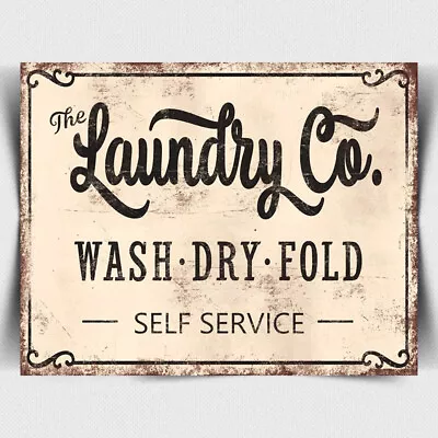 £4.49 • Buy METAL SIGN PLAQUE Laundry Company Washing Clothes Launderette Humorous Print