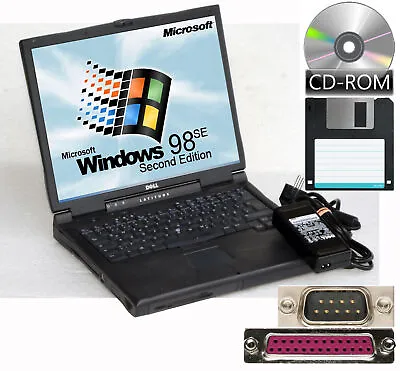 Dell C800 Notebook Windows 98 RS-232 Lpt Parallel Pcmcia 14MB Fdd Cd-Rom VT1-10 • $684.05