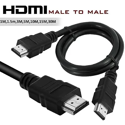 $4.99 • Buy Up To 30M Premium HDMI Cable V2.0 4K FHD Ultra HD 3D High Speed Ethernet Black