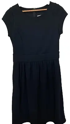 Isaac Mizrahi Women's 10 Dress Black Cap Sleeve Pockets Jersey Easy Traveler • $12.59