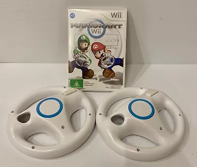 Nintendo Wii Mario Kart With 2x Genuine Steering Wheels - PAL • $43.95