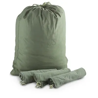 US Army BARRACKS BAG OD Green 100% Cotton Large Laundry Bag Military USGI • $10.99