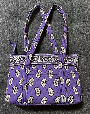 Vera Bradley Purple Paisley Pattern Purse Tote Bag (pre-owned) Zip Top Tote • $16.90