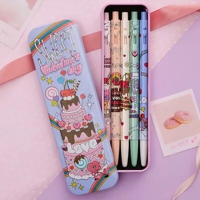 Monami 153 Valentine Day Sweet Edition Ballpoint Pens 5PCS + Tin Case • $12.90