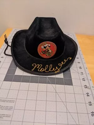 Vintage 1950's Disney Mickey Mouse Decal Black Felt Kids Child Cowboy Hat • $42