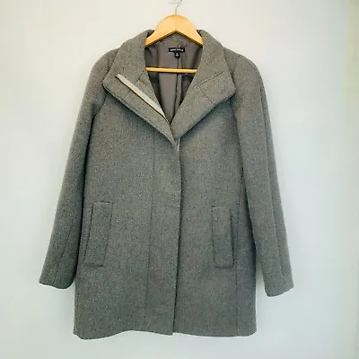 J.CREW Mercantile Grey Winter City Wool Blend Coat Full Zip Women Size 4 • $34.95