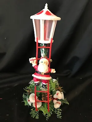 Vintage Plastic Christmas Victorian Lamp Post W/ Climbing Santa Hong Kong 12  • $29.99