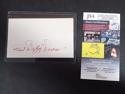 Paul   Daffy  Dean Signed 3  X 5  Index Card JSA-NH • $107.70