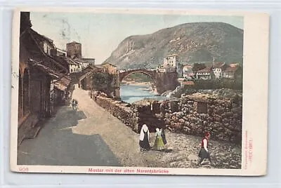 Bosnia - MOSTAR - The Old Bridge On The Neretva River - POSTCARD IS LIGHTLY UNST • $10.99