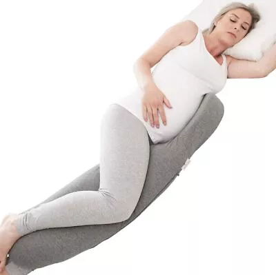 BelliPod Pregnancy Pillow Maternity Pillow Cotton With Cover Body Pillow Grey • $25.78