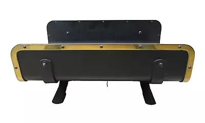 Black STEEL Brass LOG Holder MODERNIST Magazine Rack Mid Century RIVETS Hearth • $325