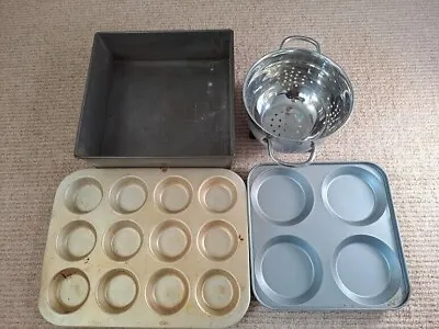 Baking Cooking Bundle Cake Tin Yorkshire Pudding Tin Collander Mince Pie Tin • £4.50