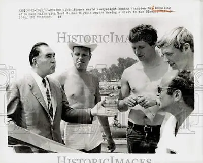1968 Press Photo Former Boxer Max Schmeling & Olympic Rowers Mexico City • $21.99