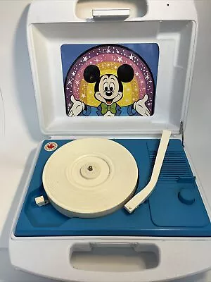 WORKING Vintage Mickey Mouse Record Player Daylin Phonograph Suitcase Model 990 • $34.99