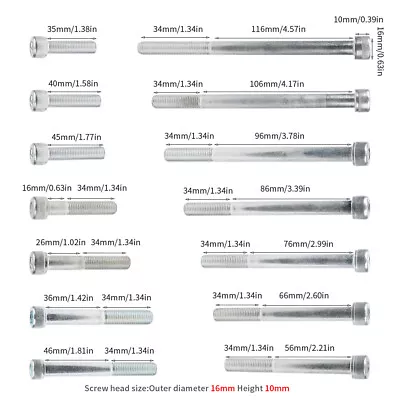 New M10*1.25 Steel Metric Full Thread Allen Hex Socket Cap Head Screw Bolt • $8.99