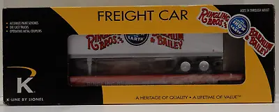 K-Line 6-22574 O Gauge Ringling Bros Flat Car #39 W/ Trailer #4 NEW • $50
