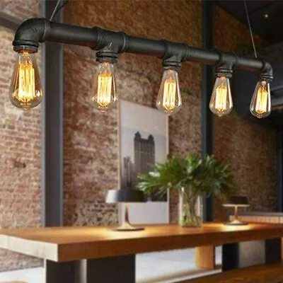 Ceiling Lights Chandelier Pipe Loft Hainging Pendant Lamp Industrial Retro Iron • $56.71