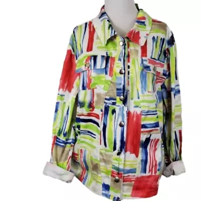 Erin London Water Color Button Up Coat • $40