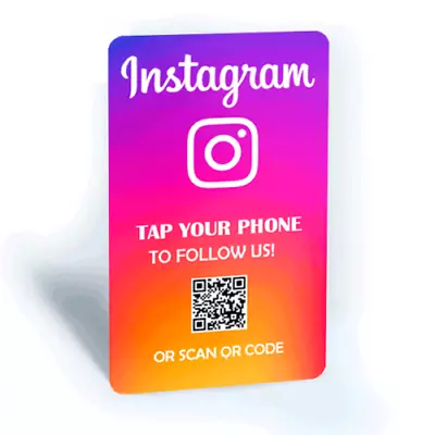 Social Media Smart Contactless Sharing NFC Instagram Connect Card Tap + QR Code • $24.95