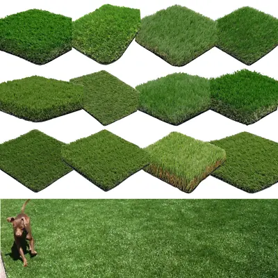 £0.99 • Buy Artificial Grass Cheap Samples 7mm - 40mm Thick Realistic Fake Lawn Astro Turf