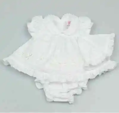 Premature Baby Girl Summer Dress Set White Hat Pants Christening NB 3/5/8/10lb  • £9.50
