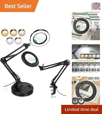 LED Lighted 5X Magnifying Glass With Stand - Hands Free Desk Lamp - 4.3  Lens • $62.68